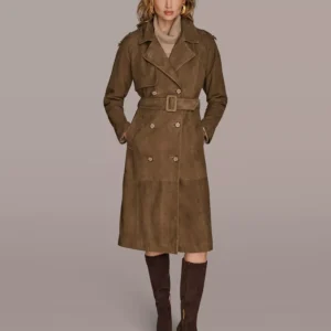 Women's Double Breasted Belted Trench Coat