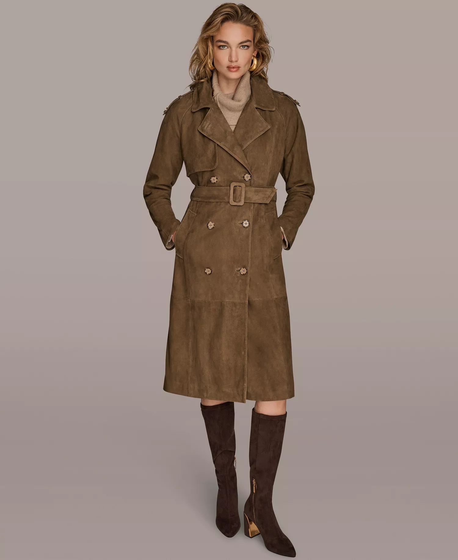 mni-a041209f0af4d7ecde8365da4cf920d7 Women's Double Breasted Belted Trench Coat
