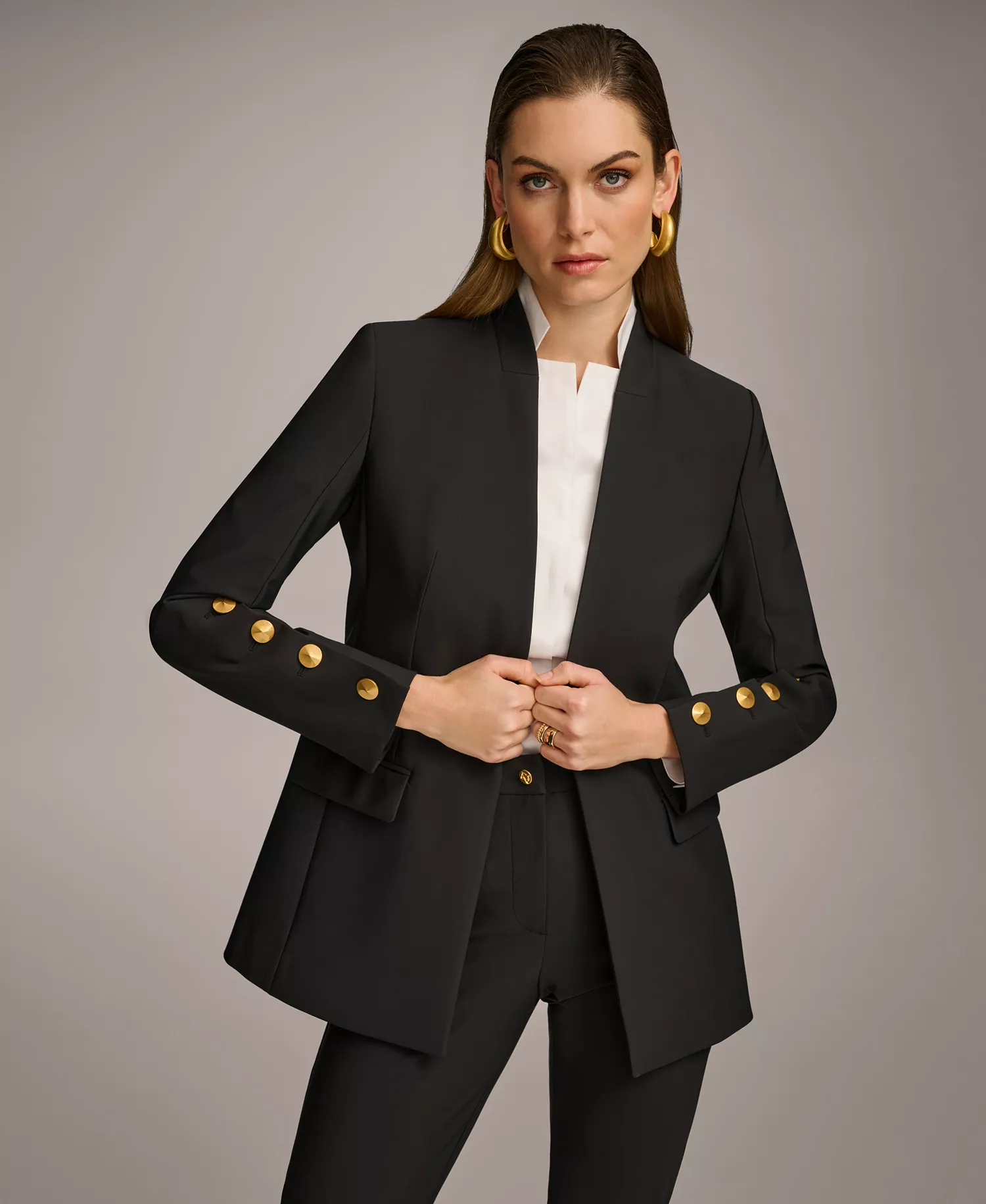 mni-a09189106edb76d582d50677196c48c1 Women's Button Sleeve Blazer, Regular & Petite