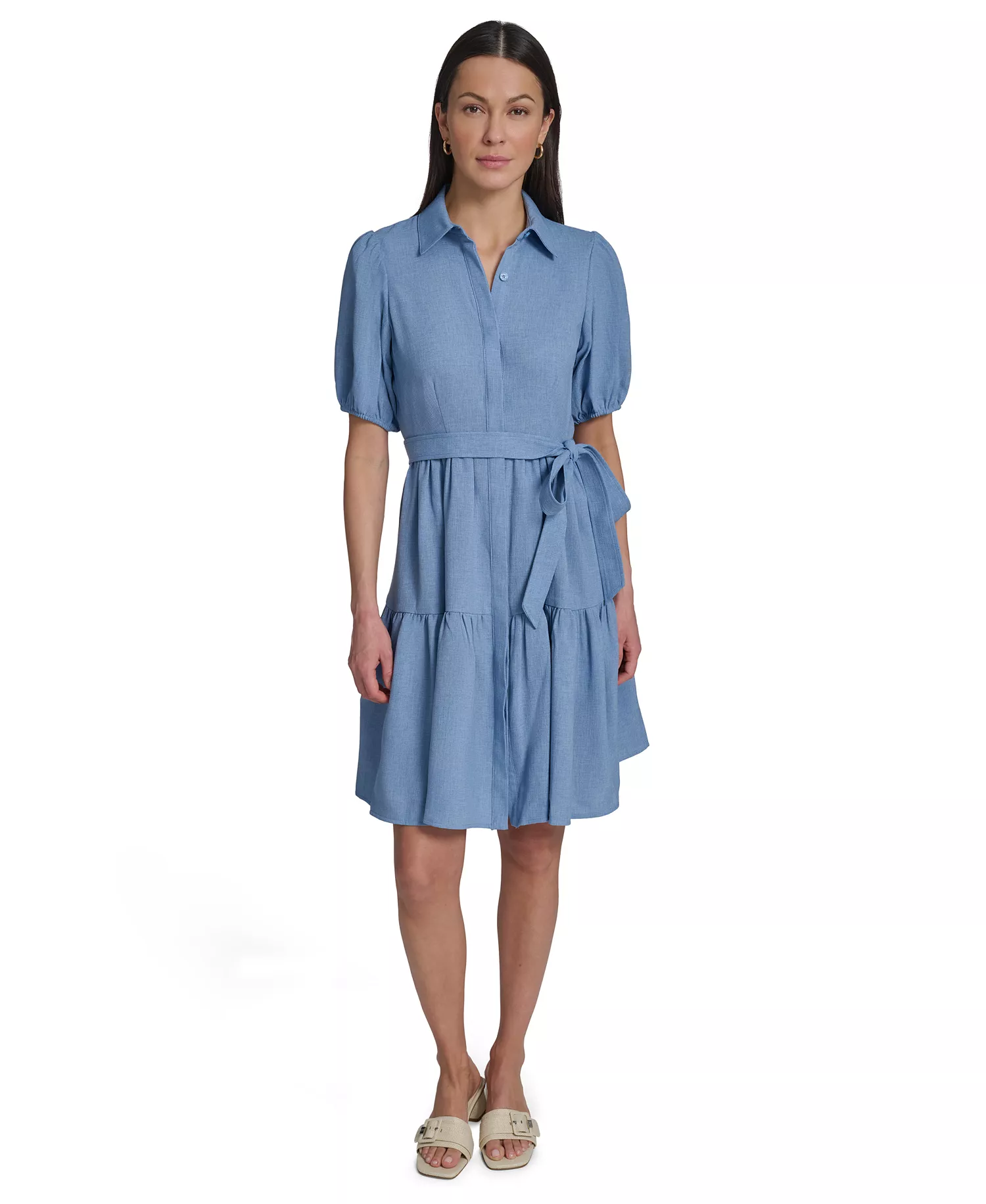 mni-a0b6b1bd46bbcd76c27ae27c35adcf48 Women's Puff-Sleeve Collared Shirtdress
