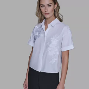 Women's Solid Floral Top