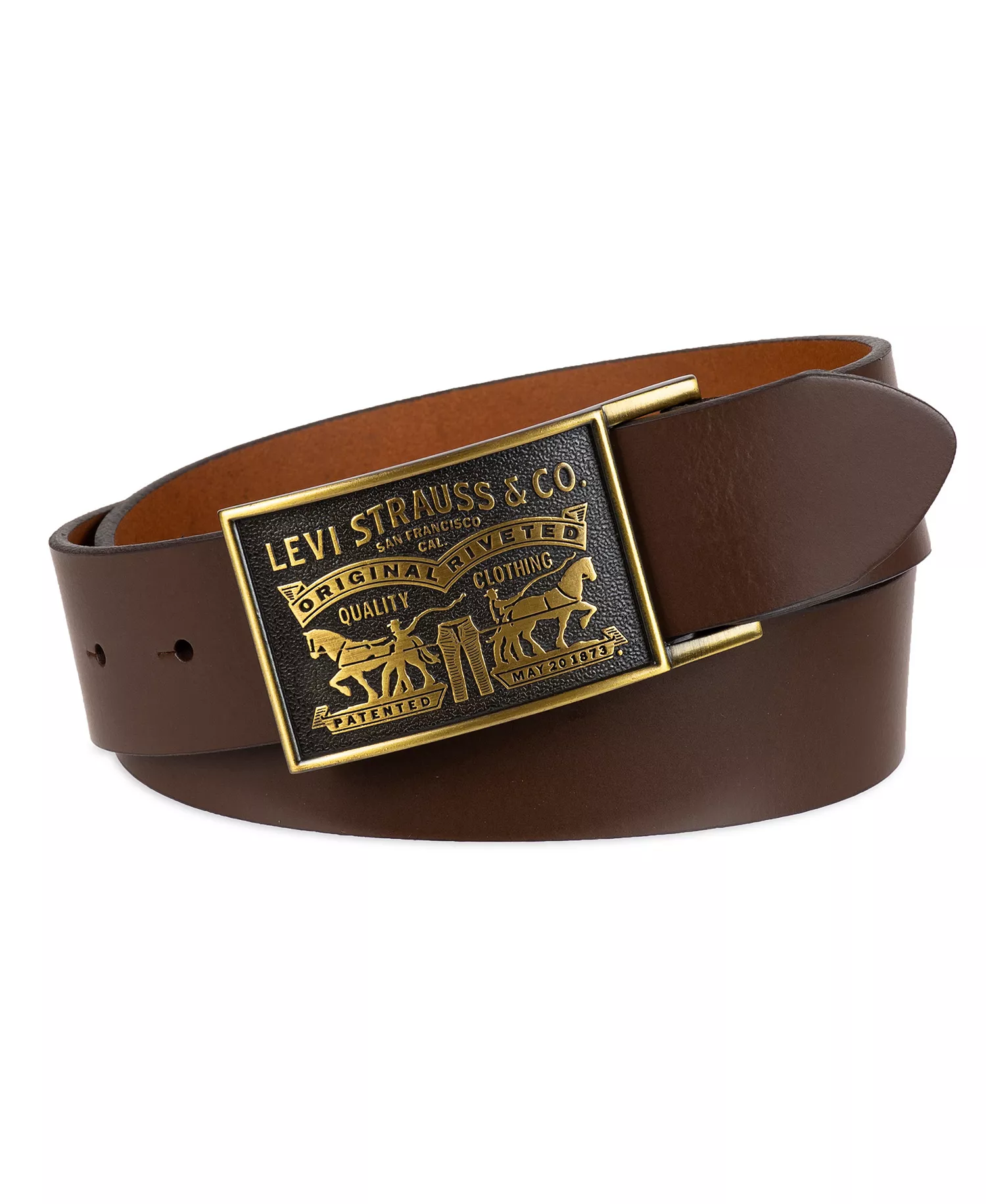 mni-a2d95b9af4deaf22bcff619b2113b266 Men's Western Leather Belt with Removable Plaque Buckle