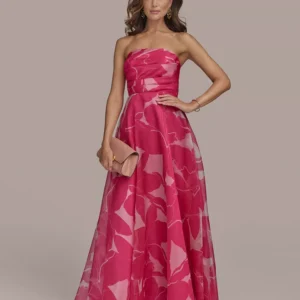 Women's Printed Strapless Ball Gown