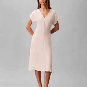 Women's V-Neck Short-Sleeve Midi Dress