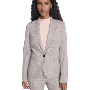 Women's Plaid One Button Blazer Blazer