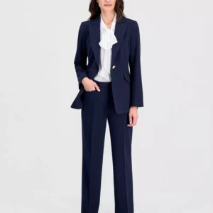 Petite Shoulder Padded One-Button Jacket