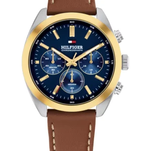 Men's Chronograph Brown Leather Strap Watch, 40mm