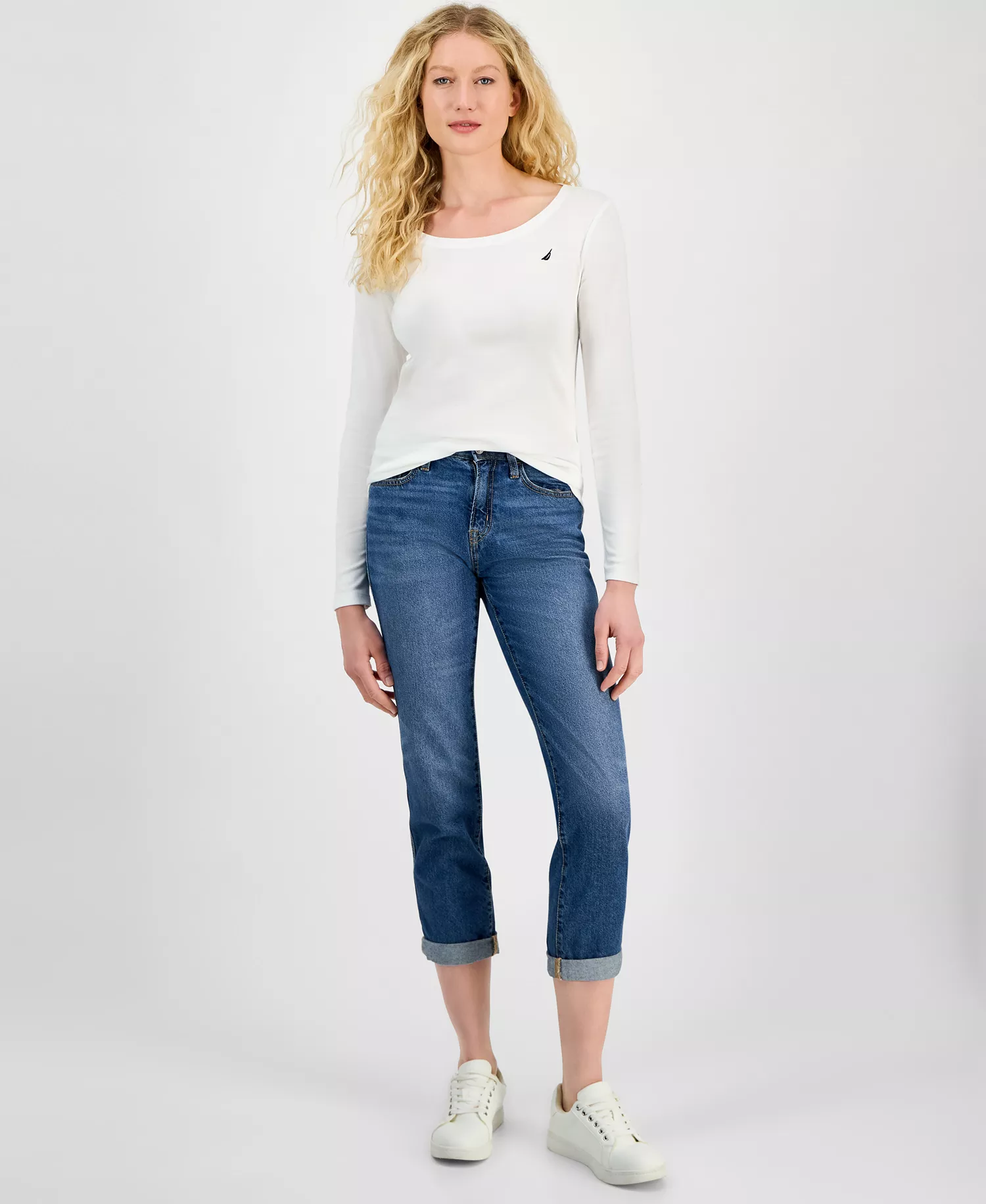 mni-a5903952d9c70d611f266a9a98a61dc4 Jeans Women's Cotton Scoop-Neck Long-Sleeve T-shirt, Online Only — изображение 3
