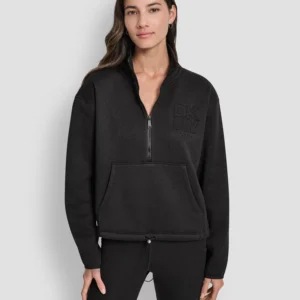 DKNY Women's Half-Zip Long-Sleeve Sweater