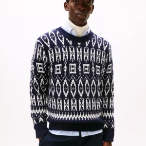 Men's Fair Isle Wool-Blend Crewneck Long Sleeve Sweater