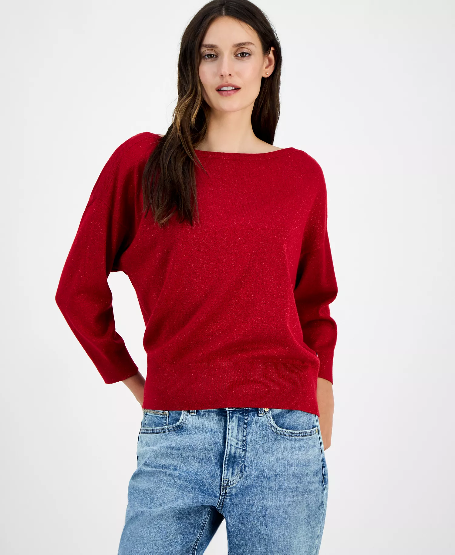 mni-a743bdcab6ba32b3241051118c01b33a Nautica Women's Boat-Neck Dolman Shimmer Sweater — изображение 3