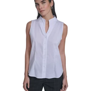 Women's Sleeveless Button-Down Top