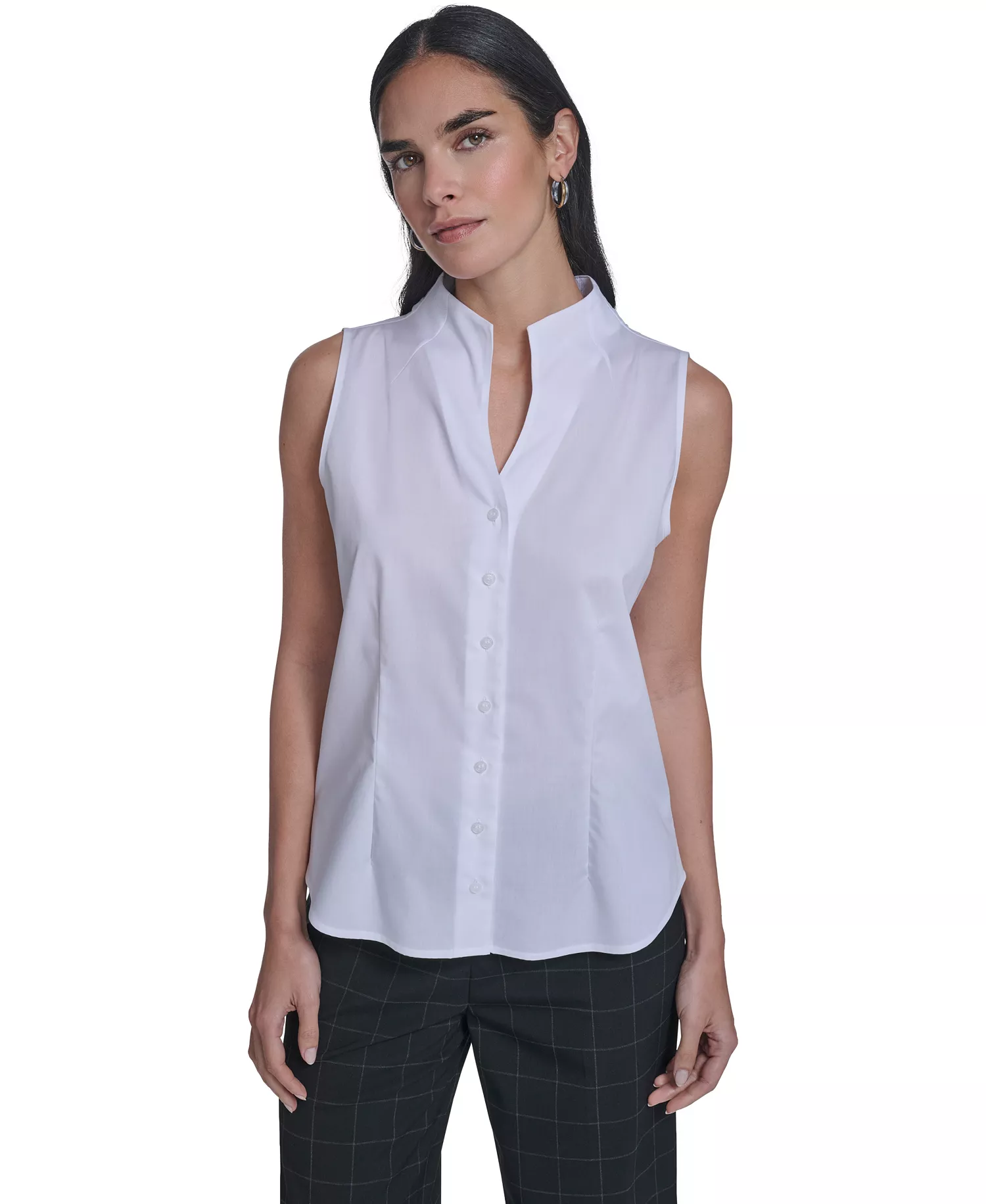 mni-a7e6798ca7b2b15fda2c2a15f291b9f5 Women's Sleeveless Button-Down Top