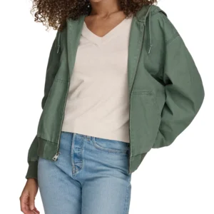 Women's Relaxed Hooded Bomber Jacket