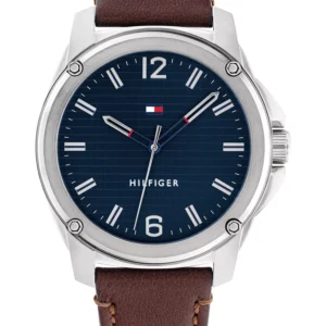 Men's Brown Leather Strap Watch 44mm