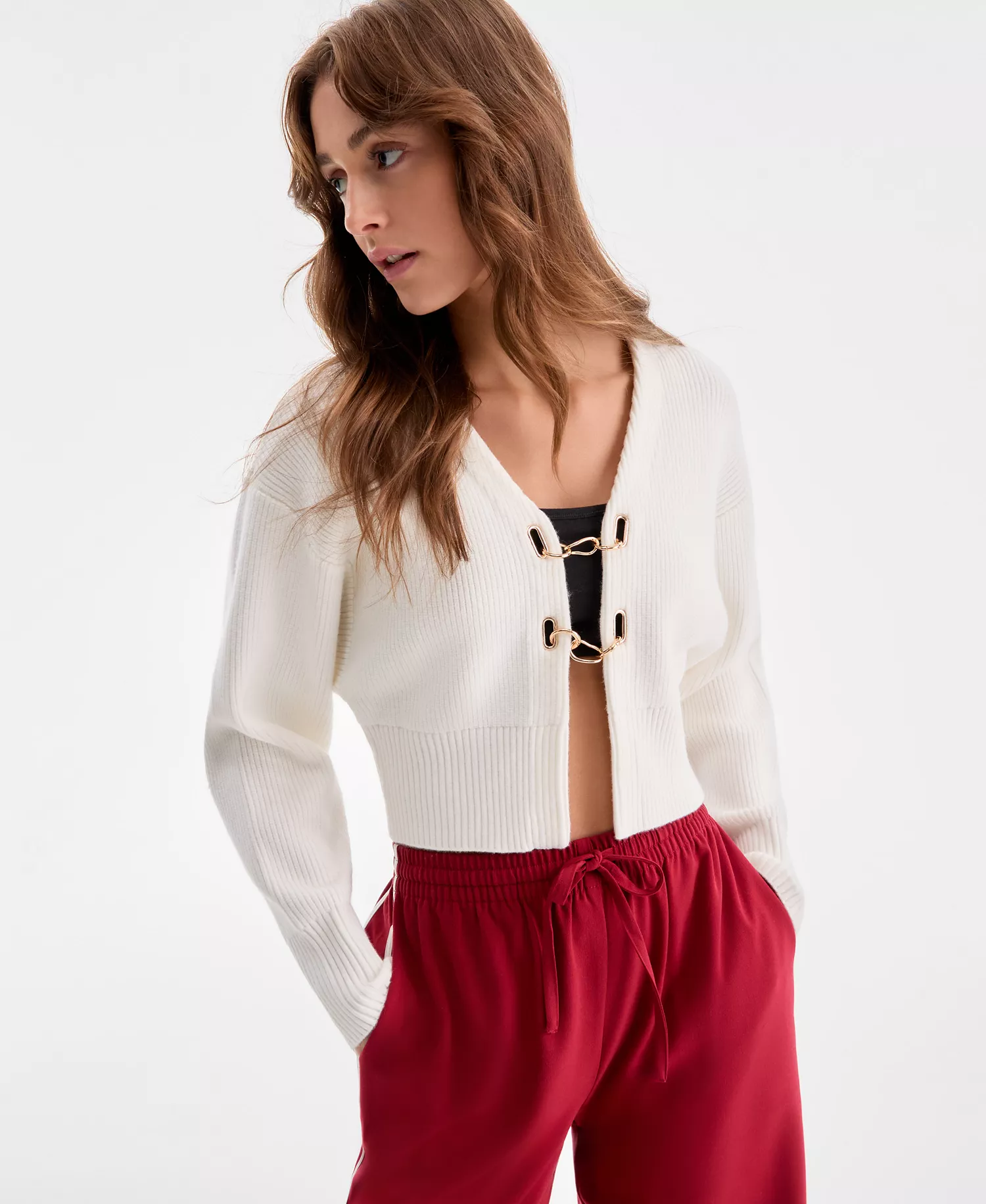 mni-ab0a90303129d887c98ebd98cecb4847 Women's Long-Sleeve Hardware Cardigan, Exclusively at Macy's — изображение 3