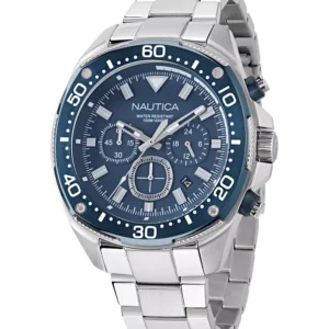 Men's Chronograph Silver-Tone Stainless Steel Watch, 46mm