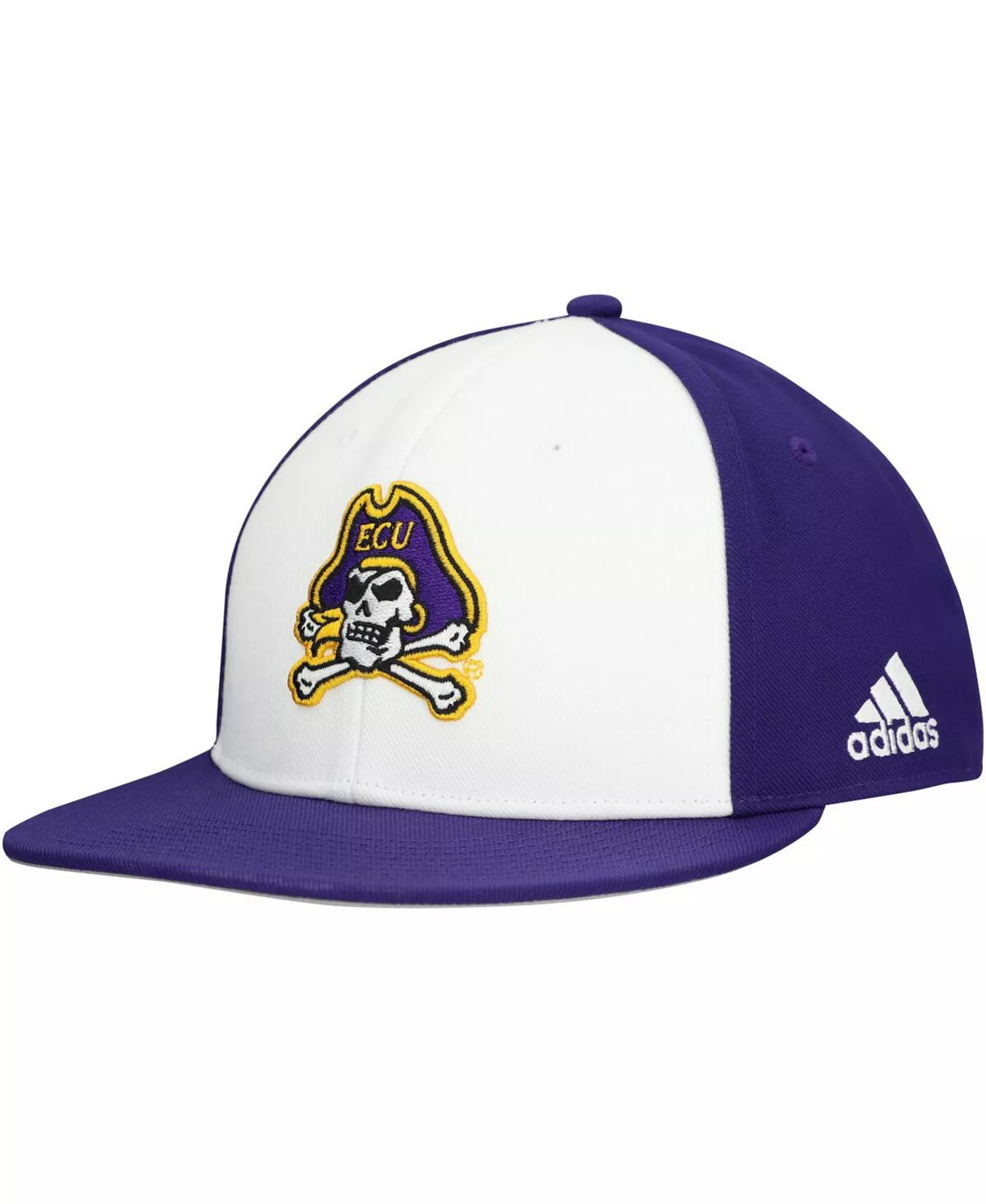 mni-ab830447591e5b07d02502fe538a357c Men's White/Purple ECU Pirates On Field Fitted Hat