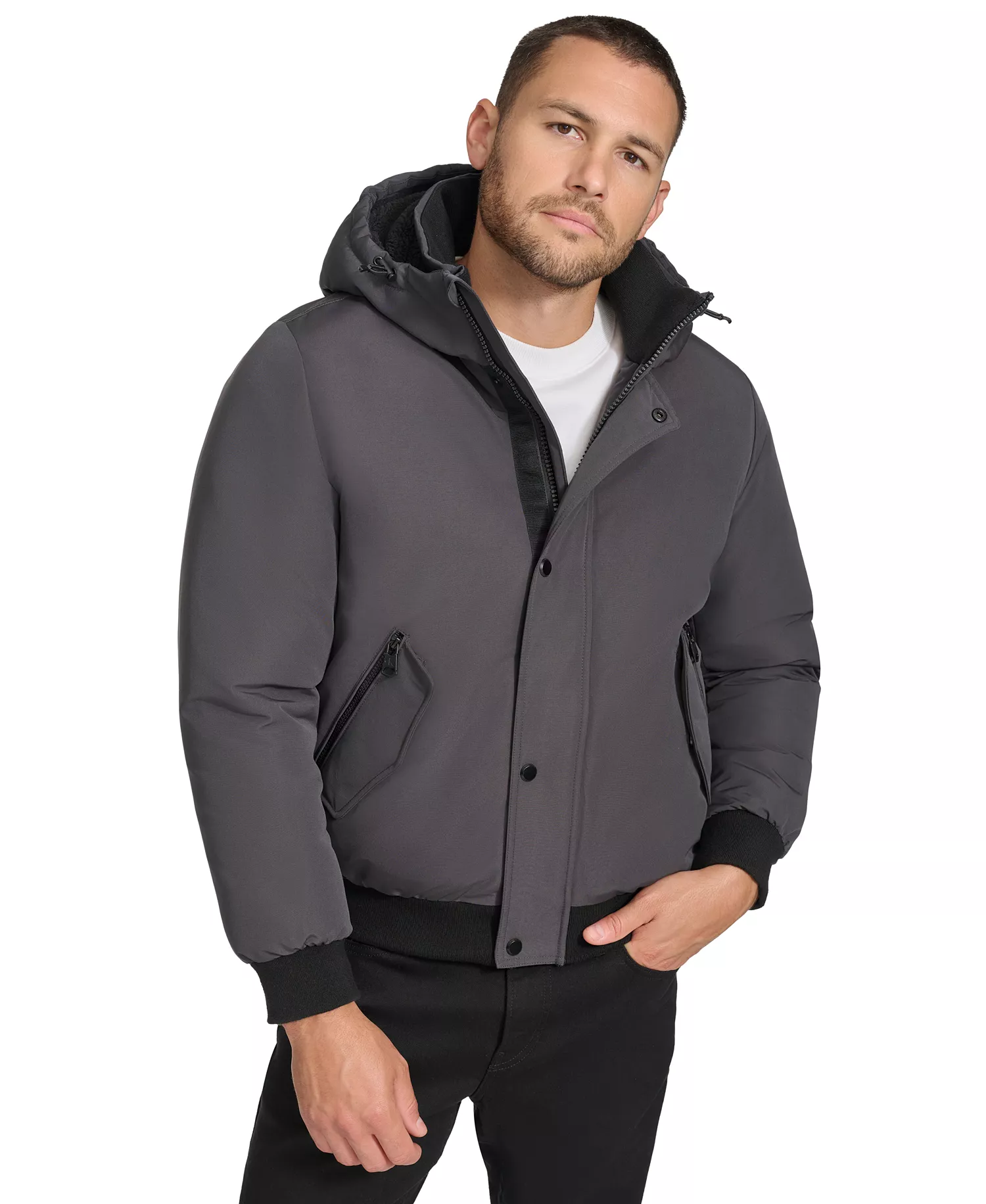 mni-ab97bce07e8701444a1e32f8f55e7969 Men's Arctic Faille Parka Bomber with Sherpa lined Hood — изображение 3