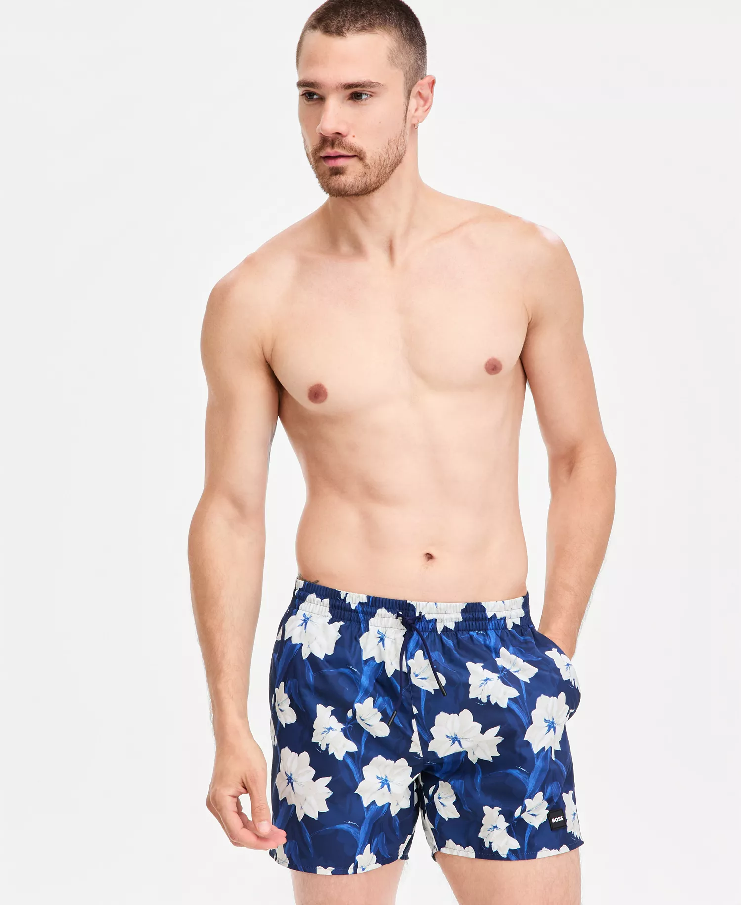 mni-abfca961299738bd6375f9be223f68d5 BOSS by Men's Tropical Print 5" Swim Shorts & Tropical Printed Button-Down Swim Shirt