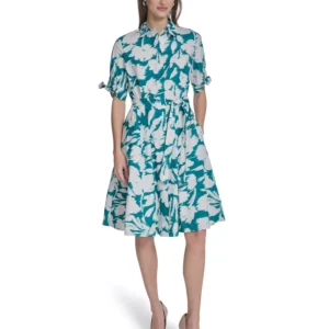 Women's Floral Tie-Sleeve Dress