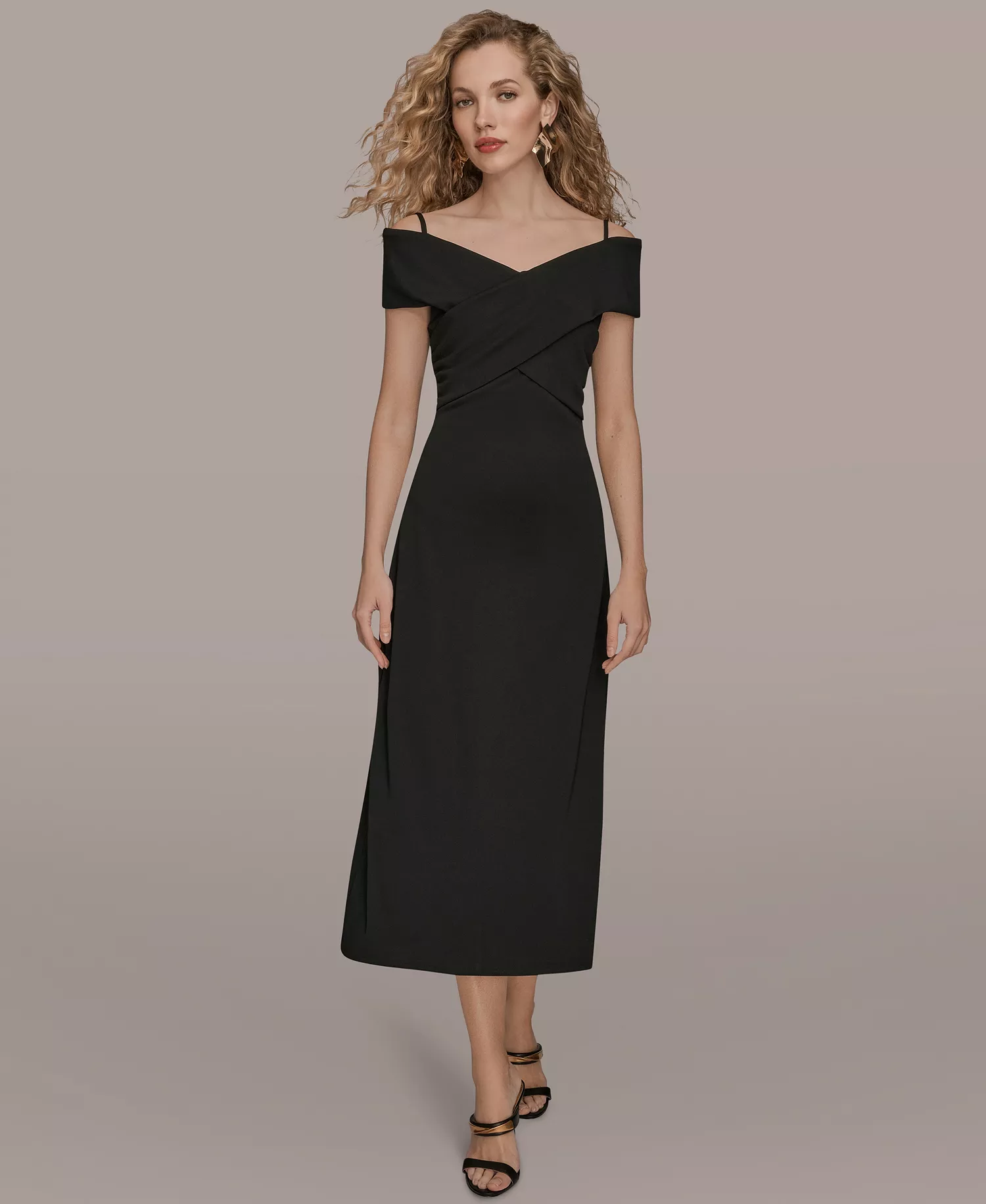 mni-ad56bb03b7b7b456bab5146b1755b9ba Women's Criss-Cross Off-Shoulder Dress