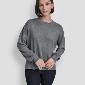 Women's Sparkle Hotfix Long Sleeve Sweater