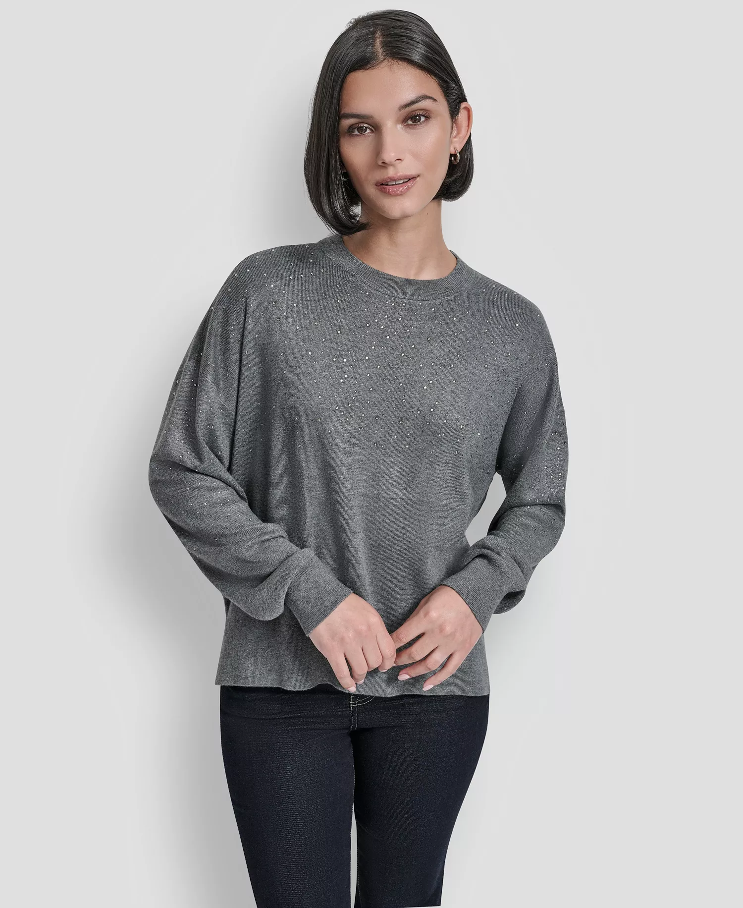 mni-ae291001c5580e9d9d786acf5f4b3846 Women's Sparkle Hotfix Long Sleeve Sweater