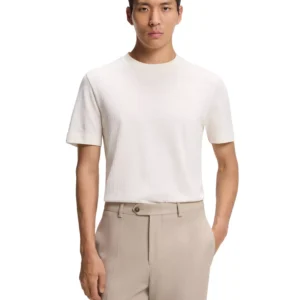 Men's Cotton-Silk Geometric Jacquard T-Shirt