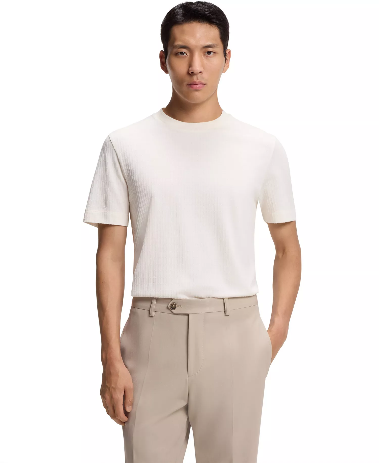 mni-ae7a2fd216d3b625edffc394d91de683 Men's Cotton-Silk Geometric Jacquard T-Shirt