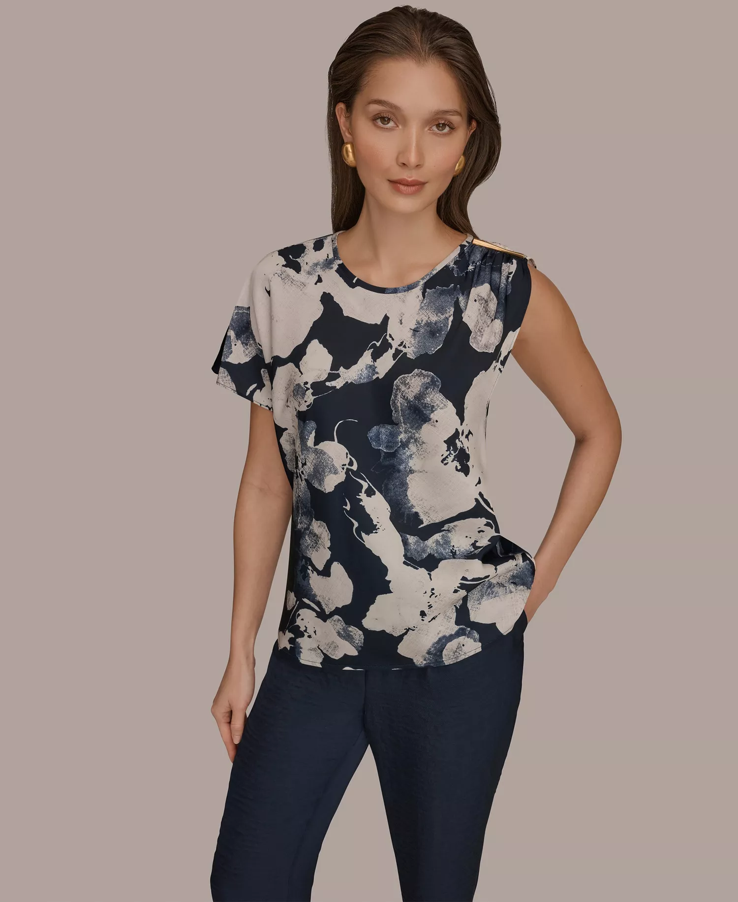 mni-af44a1b628a0da933c7a0bbd3a3834b1 Women's Printed Scoop Neck Top