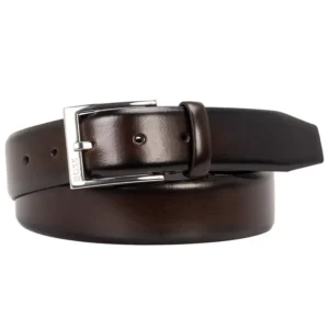 Men's Engraved Logo Leather Business Belt