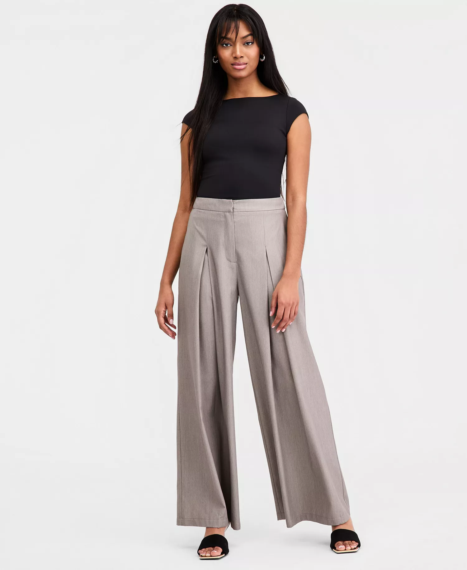 mni-b02f5105ed37172494f7c844a7888c84 Women's Pleated Wide-Leg Pants, Macy's Exclusive — изображение 3