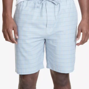 Men's Windowpane Plaid Cotton Pajama Shorts