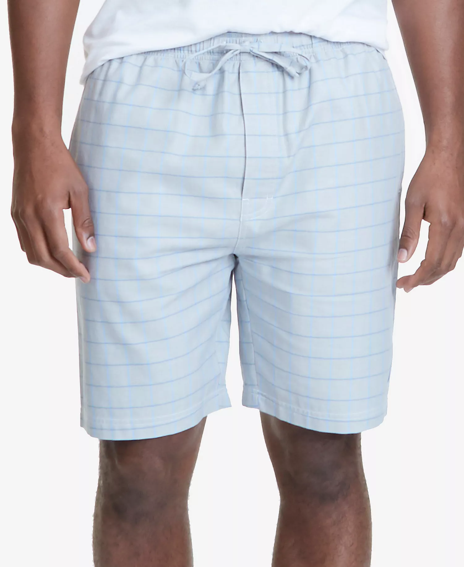 mni-b03d7113846c08e6b4adecc7315e84a5 Men's Windowpane Plaid Cotton Pajama Shorts