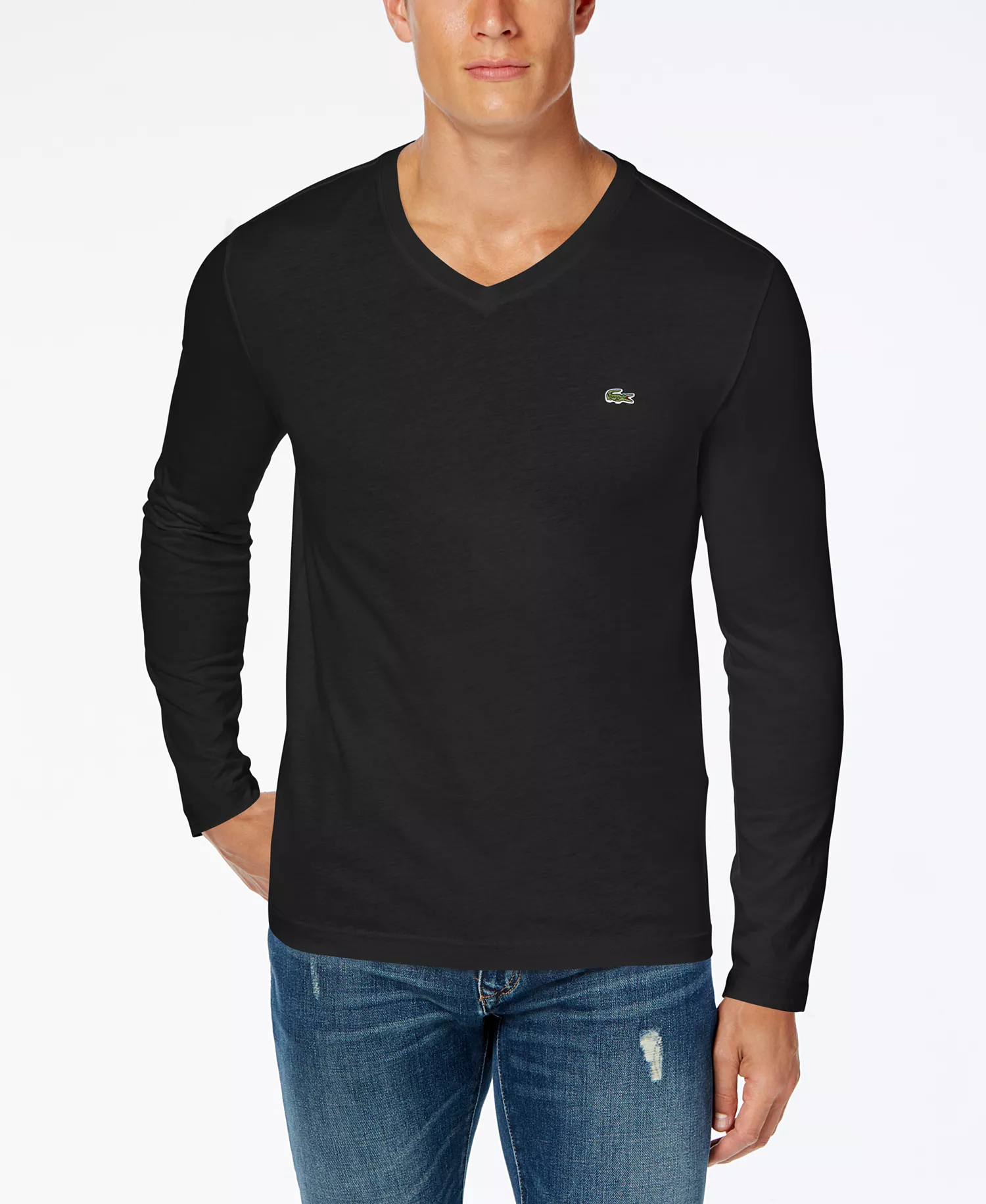 mni-b20c1658a60e6aea97a909a9ffa2e818 Men's V-Neck Casual Long Sleeve Jersey T-Shirt