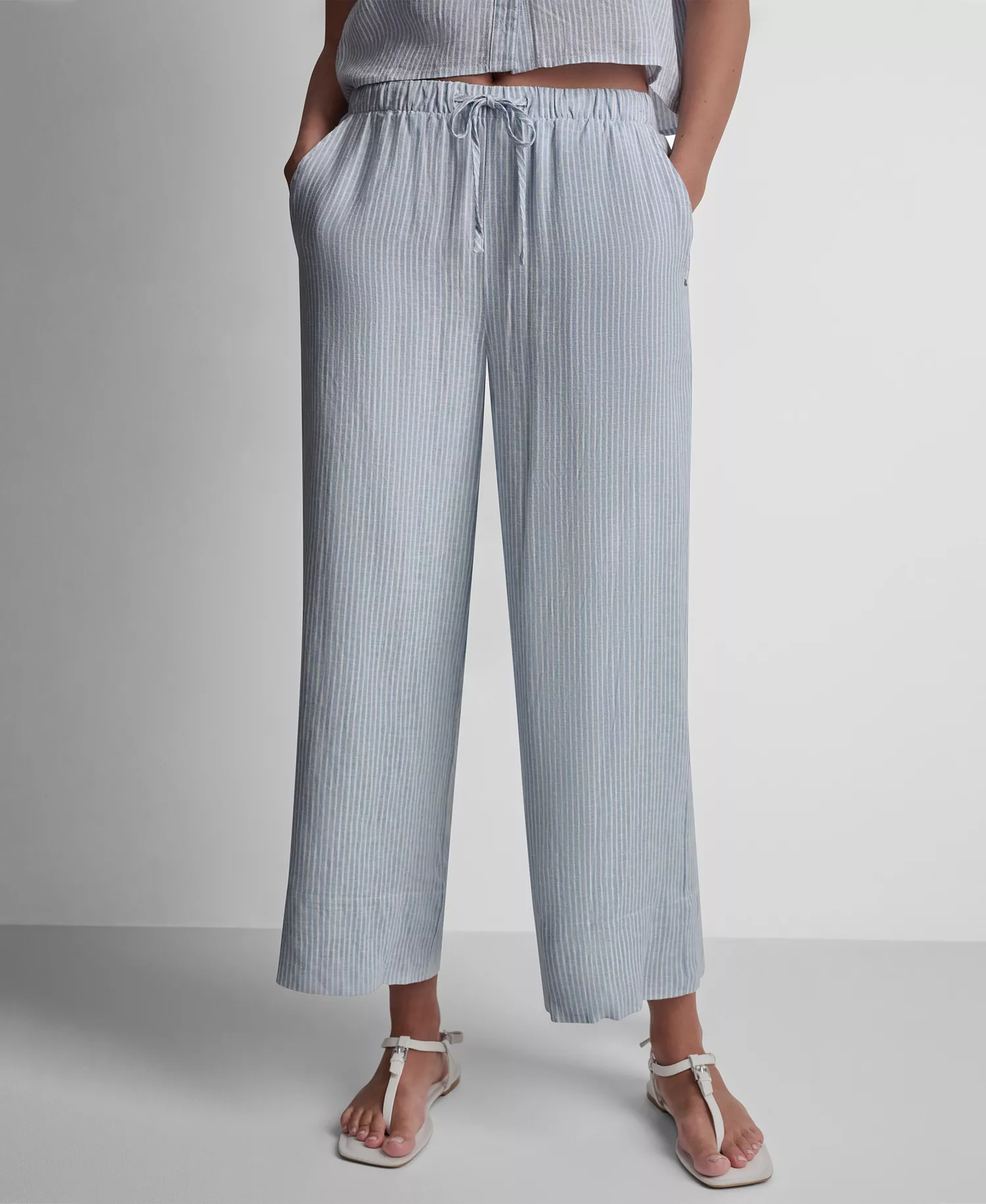 mni-b2413503be41b7275cabe91619b7ad21 Petite Linen-Blend High-Waist Wide-Leg Drawstring Pants — изображение 3
