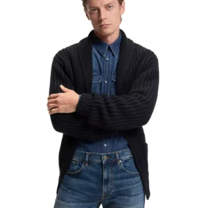 BECKHAM x BOSS Men's Wool Cashmere Relaxed-Fit Cardigan