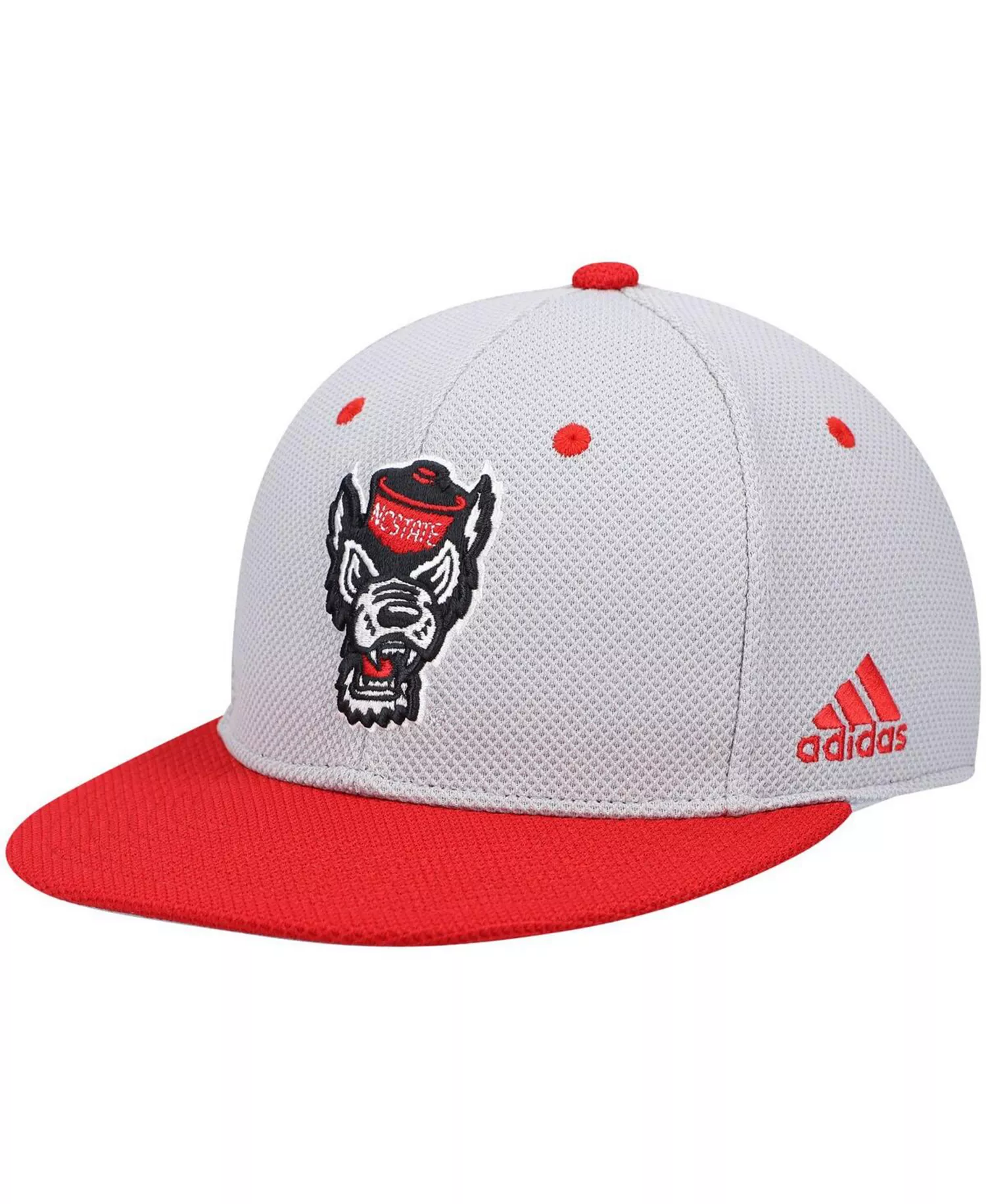 mni-b3a02c735aa98bdba03beb0f8172ab7a Men's Gray and Red NC State Wolfpack On-Field Baseball Fitted Hat
