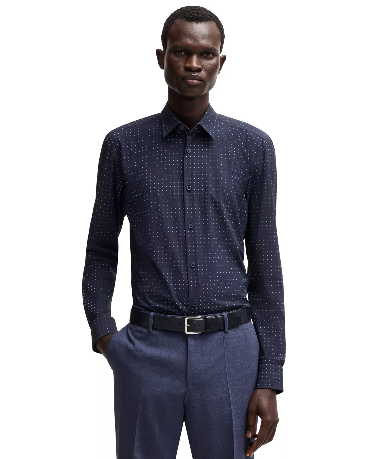 mni-b4ca166a318c9a3d1f9d5d3a2b625f1d Men's Stretch Jersey Slim-Fit Dress Shirt