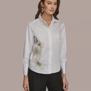 Women's Embellished Collared Shirt