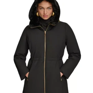 Women's Faux-Fur-Collar Short Puffer Coat