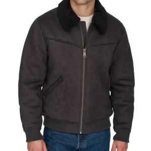 Men's Faux-Shearling Full-Zip Bomber Jacket