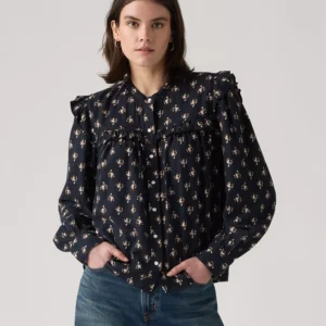Women's Gianna Long Sleeve Ruffle Trim Blouse