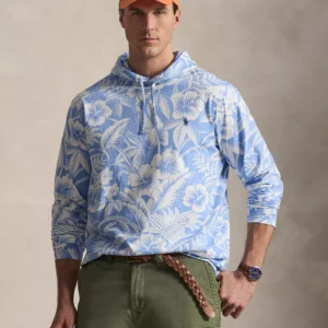 Men's Big & Tall Tropical Print Hooded T-Shirt