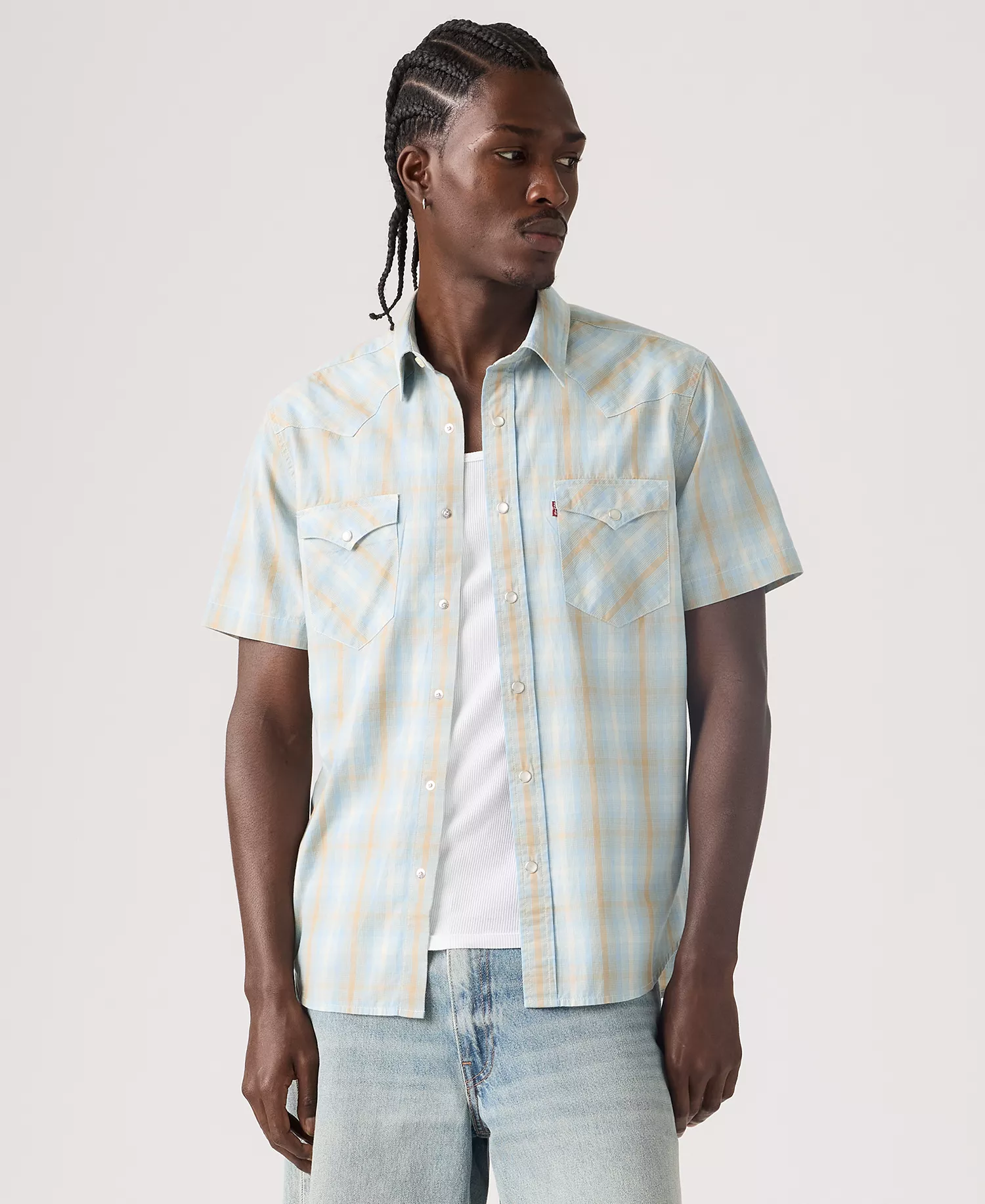 mni-b7d4803dd2ac4d753e9029f3f0eabf09 Men's Short-Sleeve Western Shirt — изображение 3