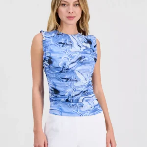 Women's Marble Mesh Sleeveless Tank, Macy's Exclusive