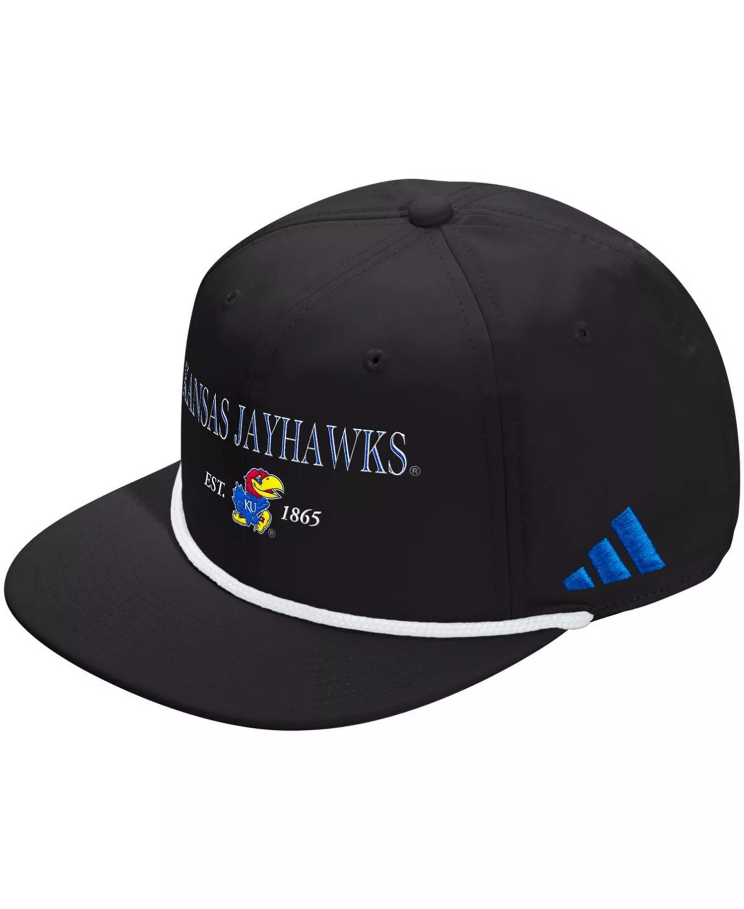 mni-b8caf8437723762dbae7b10d98a2864e Men's and Women's Black Kansas Jayhawks Seasonal Rope Adjustable Hat