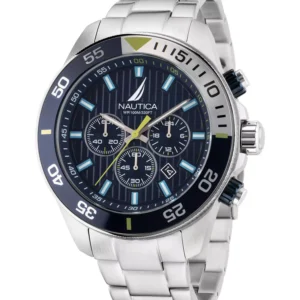 Men's Analog Silver-Tone Stainless Steel Watch Set, 48mm