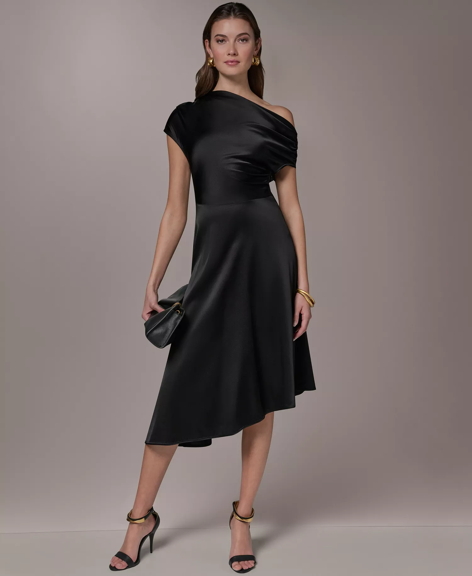 mni-b92ec19ca13ac22aa74a6b62c524f289 Women's Silk A-Line One-Shoulder Dress — изображение 3